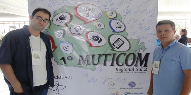 Pe. Marcelo e Ronaldo (seminarista) no 1º Muticom Regional