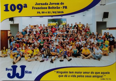 Jovens quer fizeram a 109ª Jornada Jovem, em Francisco Beltrão - PR.