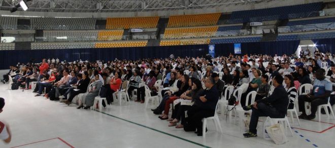 Participantes da Pascom no Centro de Eventos Vítor Coelho de Almeida, em Aparecida - SP.