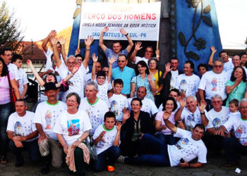Grupo do Terço dos Homens, de São Mateus do Sul, participa de Romaria em Mafra, SC.