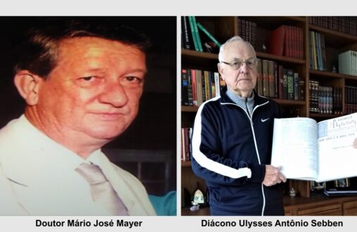 Criadores do Estrela Matutina: Doutor Mário José Mayer e Ulysses Antônio Sebben, hoje Diácono Permanente na Diocese.
