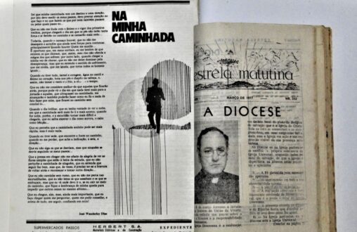 Notícia da Instalação da Diocese de União da Vitória. Vê-se a comparação na mudança do formato do Estrela, grampeado junto com edições posteriores a 1978.