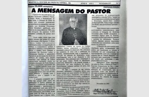 Artigo do Dom Walter em Novembro de 1997, após a parada de 15 anos, informando o motivo da interrupção. A série B começou com 10 mil exemplares.