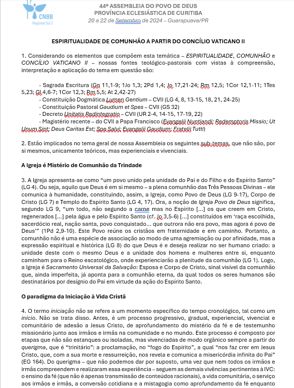 Líderes de Pastorais e Movimentos da Diocese participam da 44º Assembleia do Povo de Deus em Guarapuava