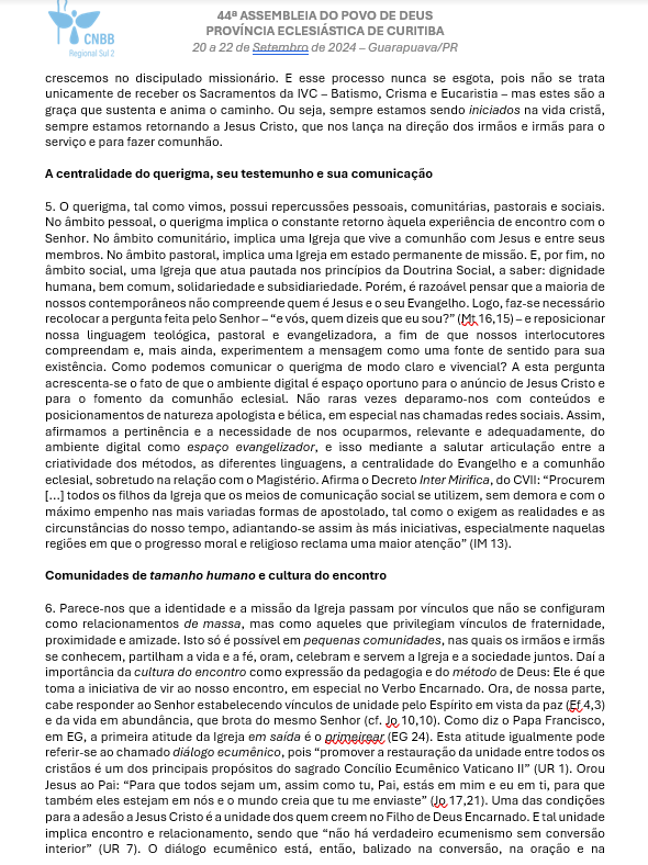 Líderes de Pastorais e Movimentos da Diocese participam da 44º Assembleia do Povo de Deus em Guarapuava